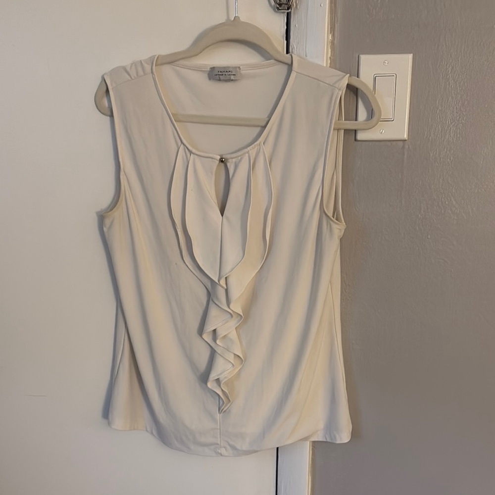 Elegant Cream Sleeveless Top